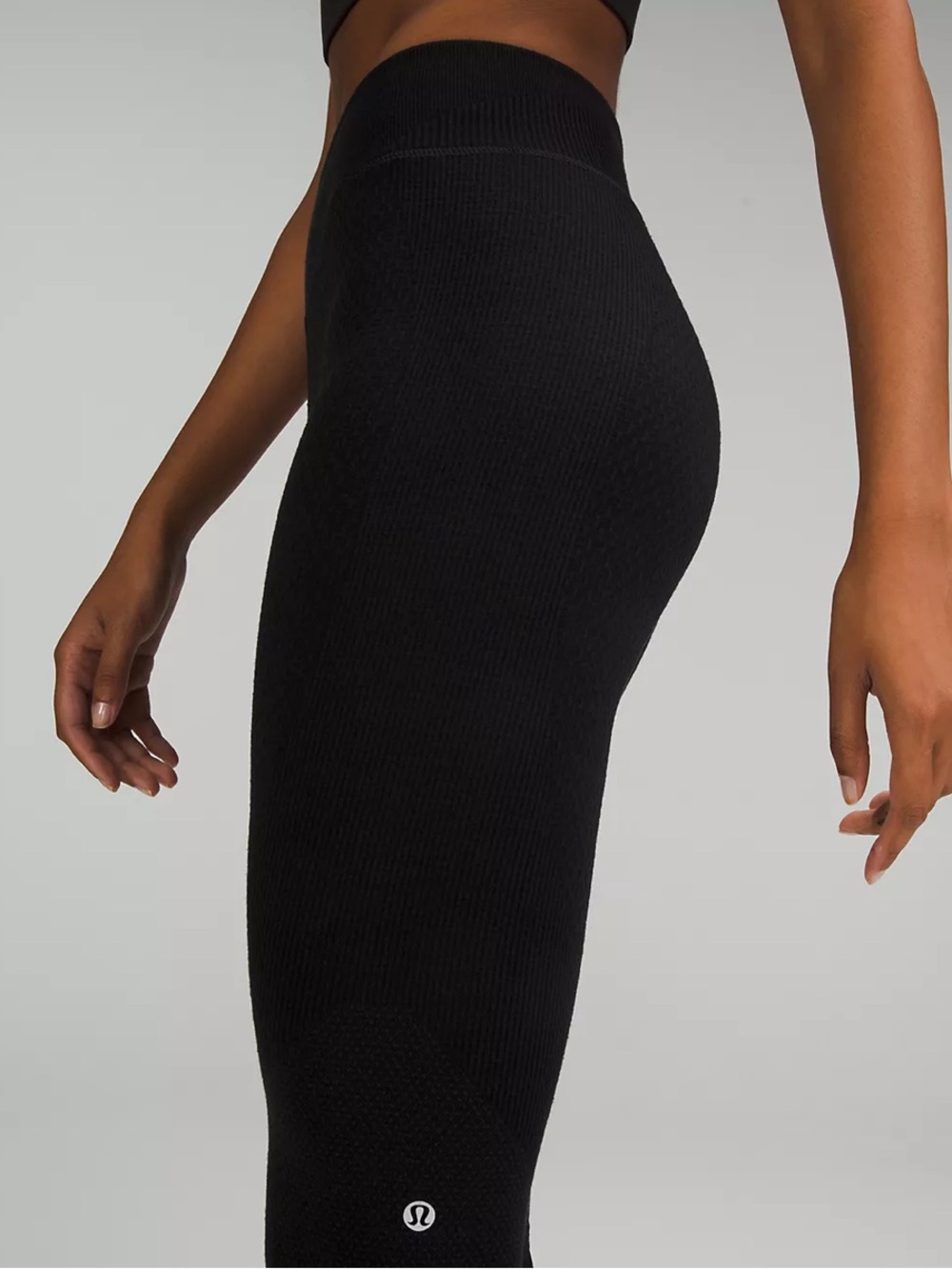Lululemon Textured Black Wool Blend Legging / Base Layer